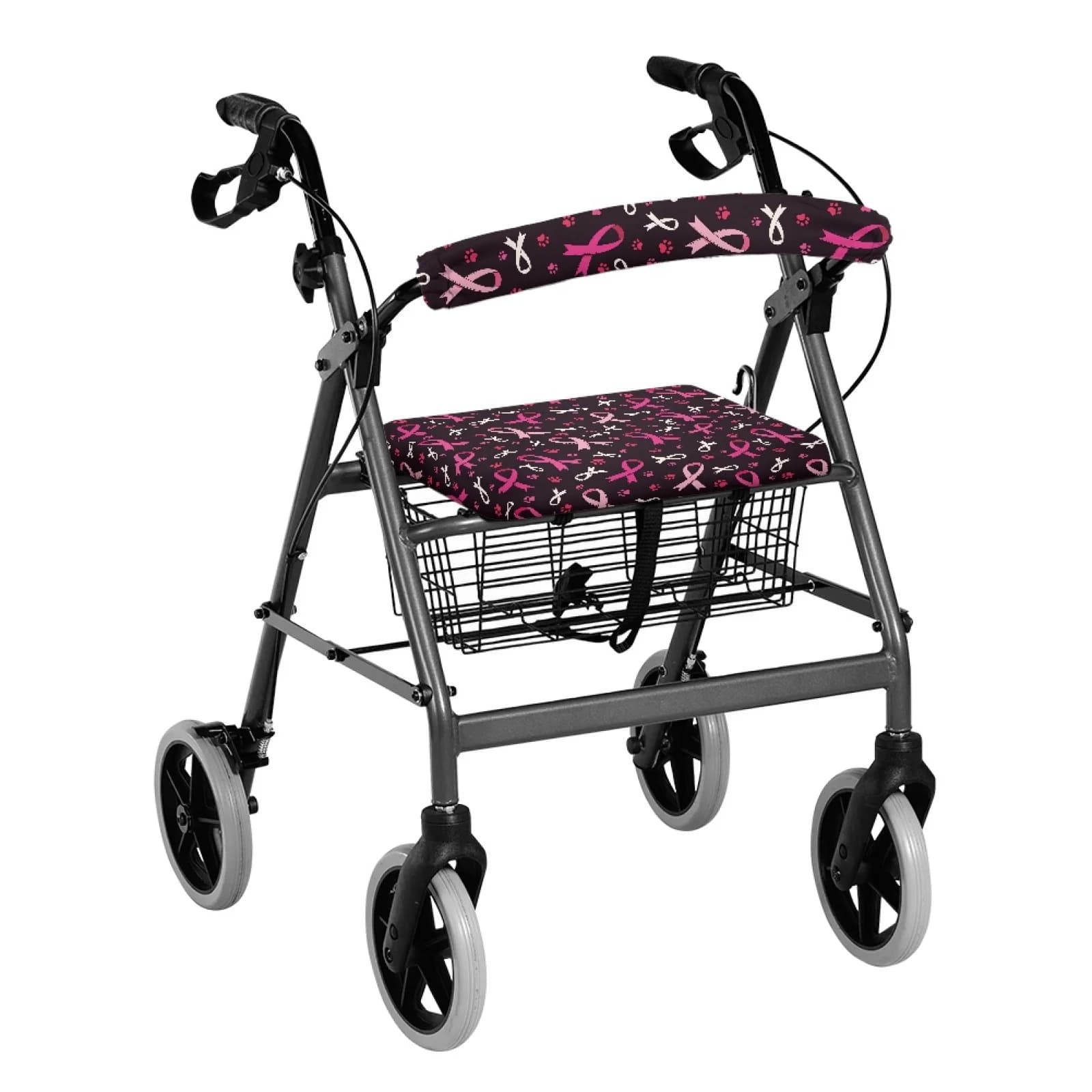 Coloranimal Breast Cancer Theme 2 Pieces Rollator Seat Cover for Womens Walker Seat Cover New Design