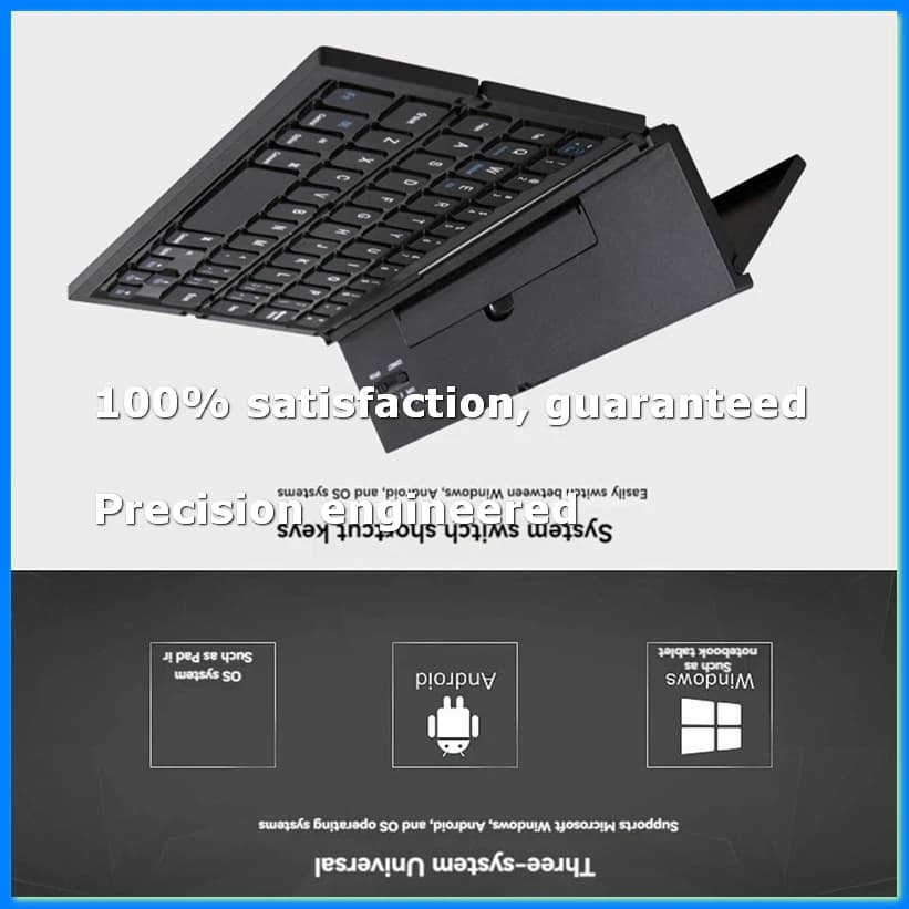●Folding Bluetooth Keyboard Portable Travel Foldable Keyboard Mini Wireless BT Keyboard for Mobile Phone Tablet Computer-ABFB