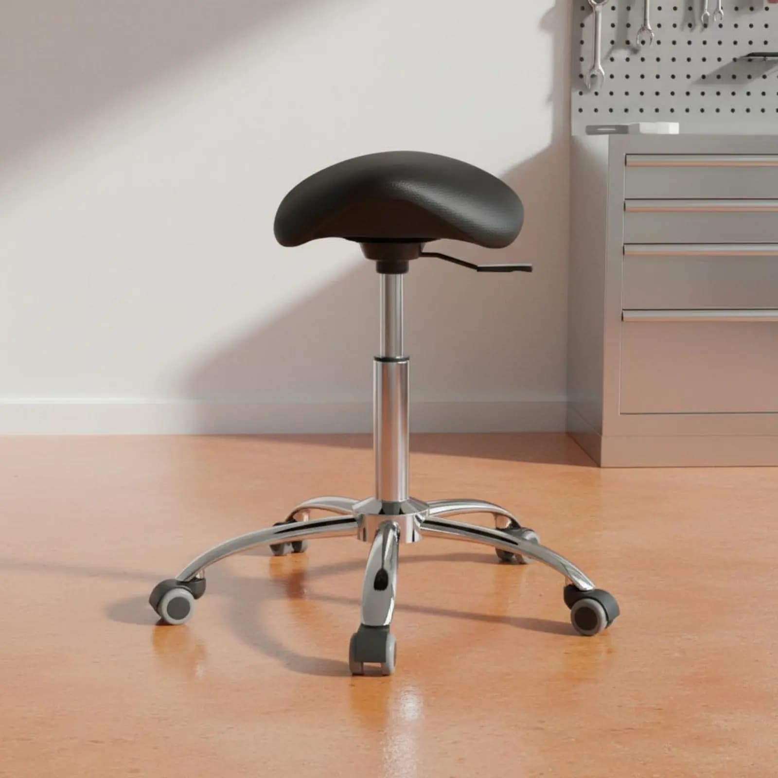 Swivel Saddle Stool Heavy Duty Ergonomic Saddle Chair Height Adjustable Stool Easy to Clean Office Furniture Thick Padded Seat