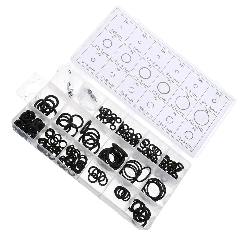 225Pcs Sealing Ring Kit Gasket Assortment Anti-Static Oil Heat Uv Resistant Repair Accessories for Automotive Faucet Industrial