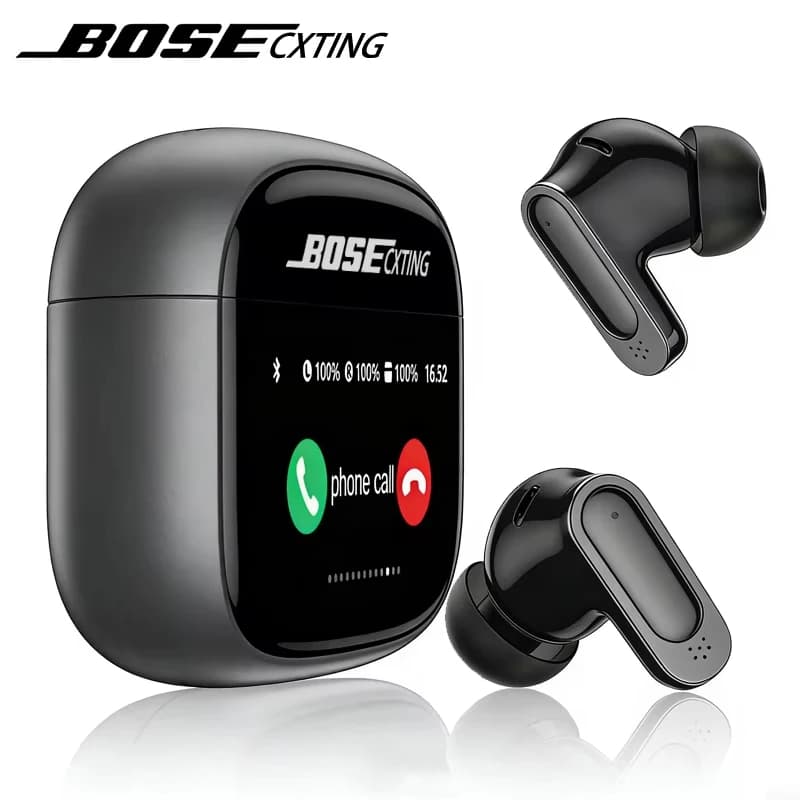 BOSECXTING Ultra V11 Smart Touch Multi Functional Large Screen TWS Wireless ANC Noise Cancelling Earbuds Enc Heavy Bass Earbuds