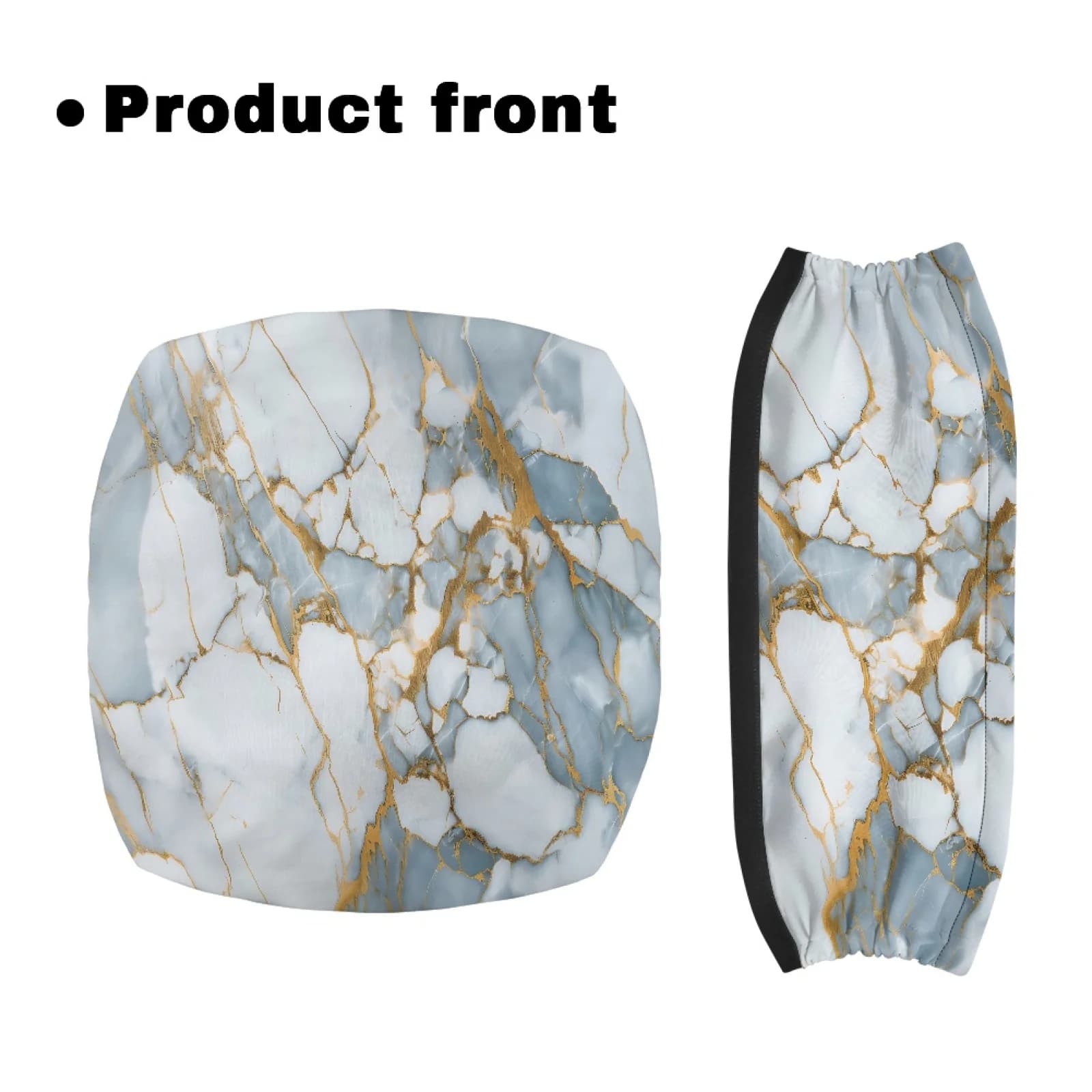 Coloranimal Adjustable Portable 2 Pcs Rollator Seat Cover Set for Senior for Neighborhoods Marble Theme