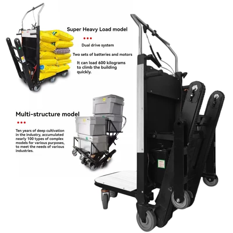 Electric Stair Climbing Car for 400KG Home Improvement Crawler Type up down Stair Climber Vehicle Flat Truck Staircase Tool