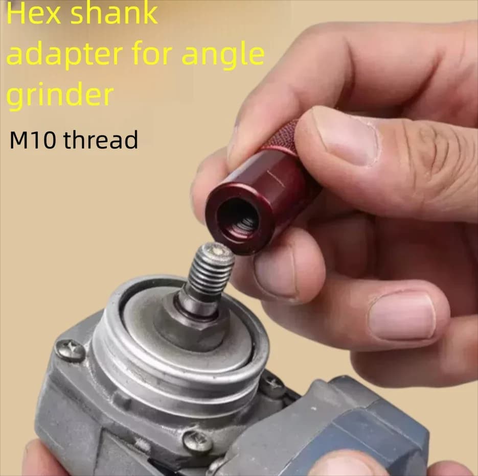 Universal M10 Angle Grinder to 6.35mm Hex Shank Drill Bit Conversion Adapter Electric Drill Chuck for Power Tool Accessory