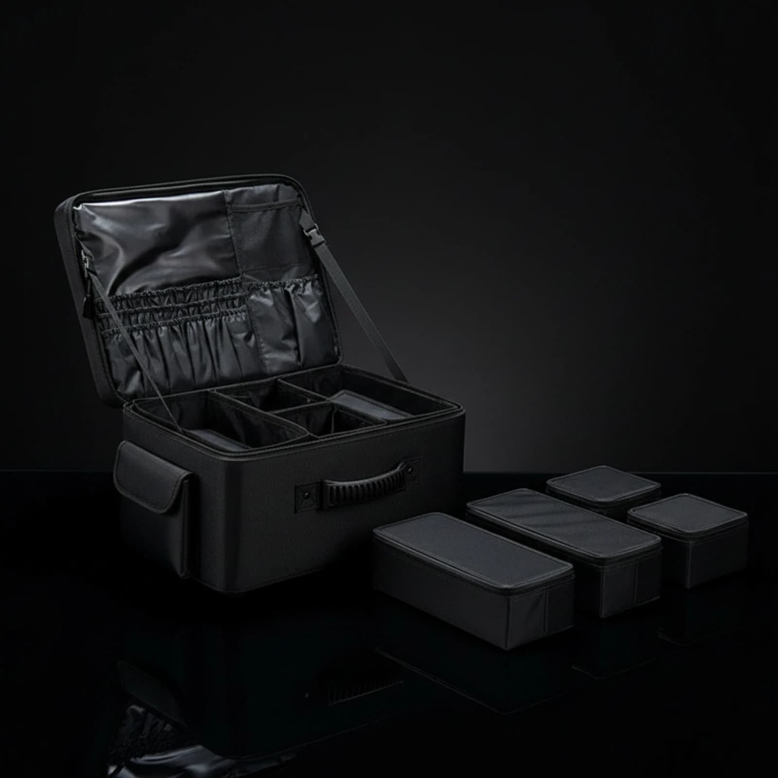 Makeup Trolley with Wheels Smooth-Rolling Makeup Case with Wheels Cosmetic Trolley Waterproof Two-Layer for Beauty Professionals