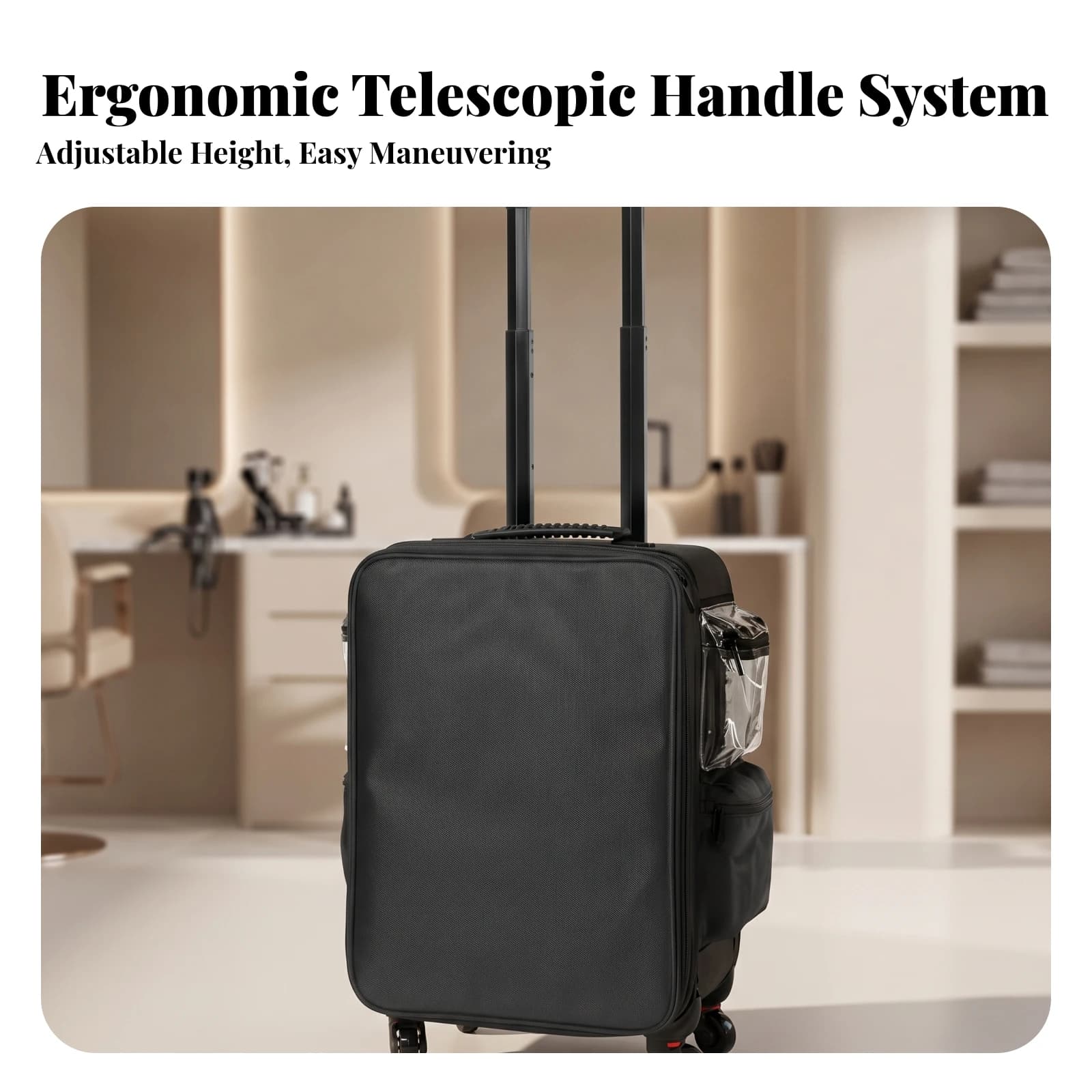 Makeup Suitcase with Swivel Wheels Wheeled Makeup Case with Wheels Swivel Suitcase Portable Luggage Smooth for Beauticians