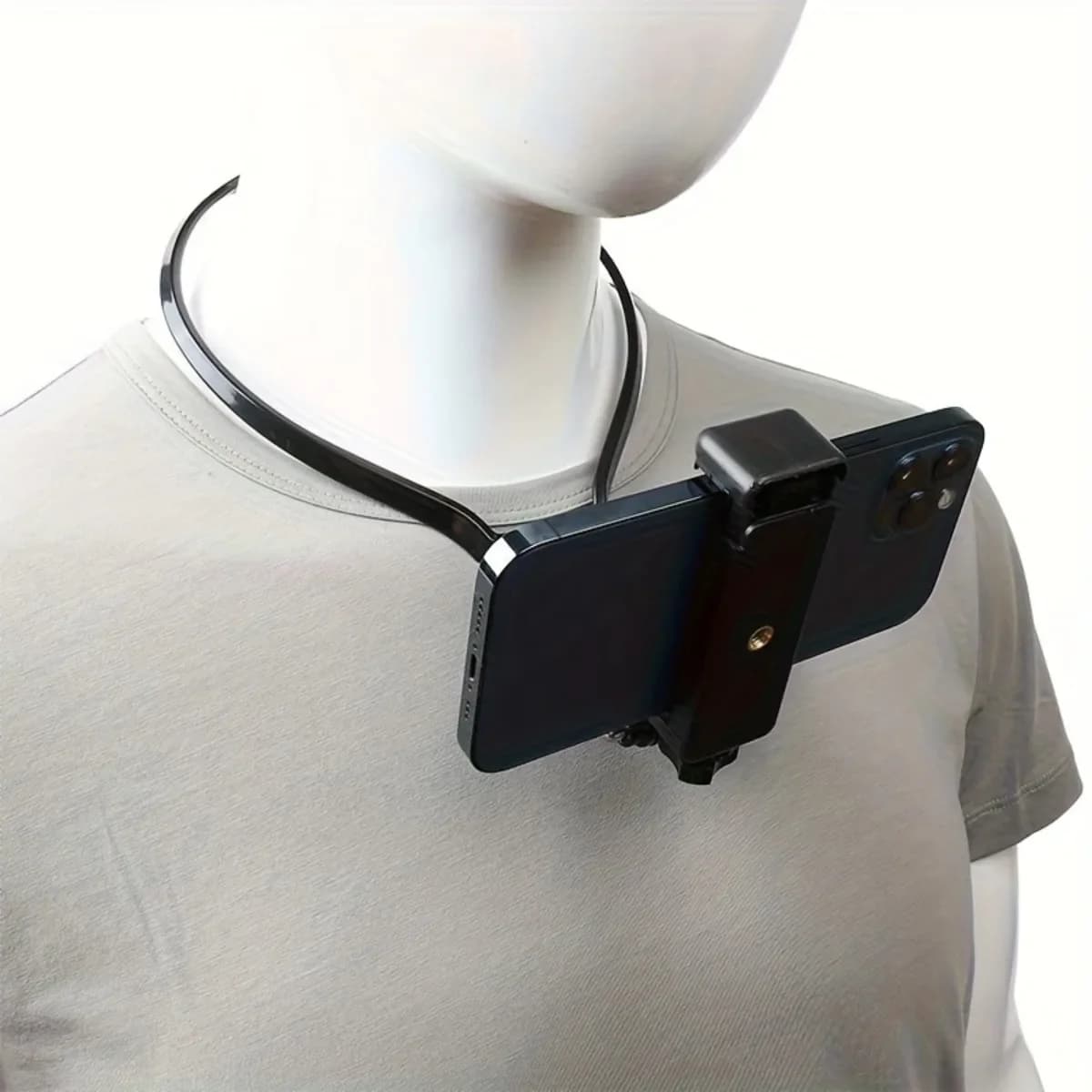 Hands-Free Neck-Mounted Phone Holder — Compatible with iPhone 15 Pro Max and GoPro; Ideal for Travel and Outdoor Photography