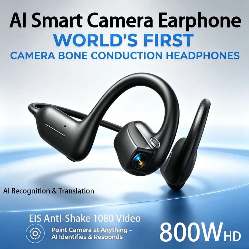 2026 New Smart Earphones Dynamic Sound Effects Music Bluetooth HD Calls 800W Smart Camera Real-time Translation Smart Earphones