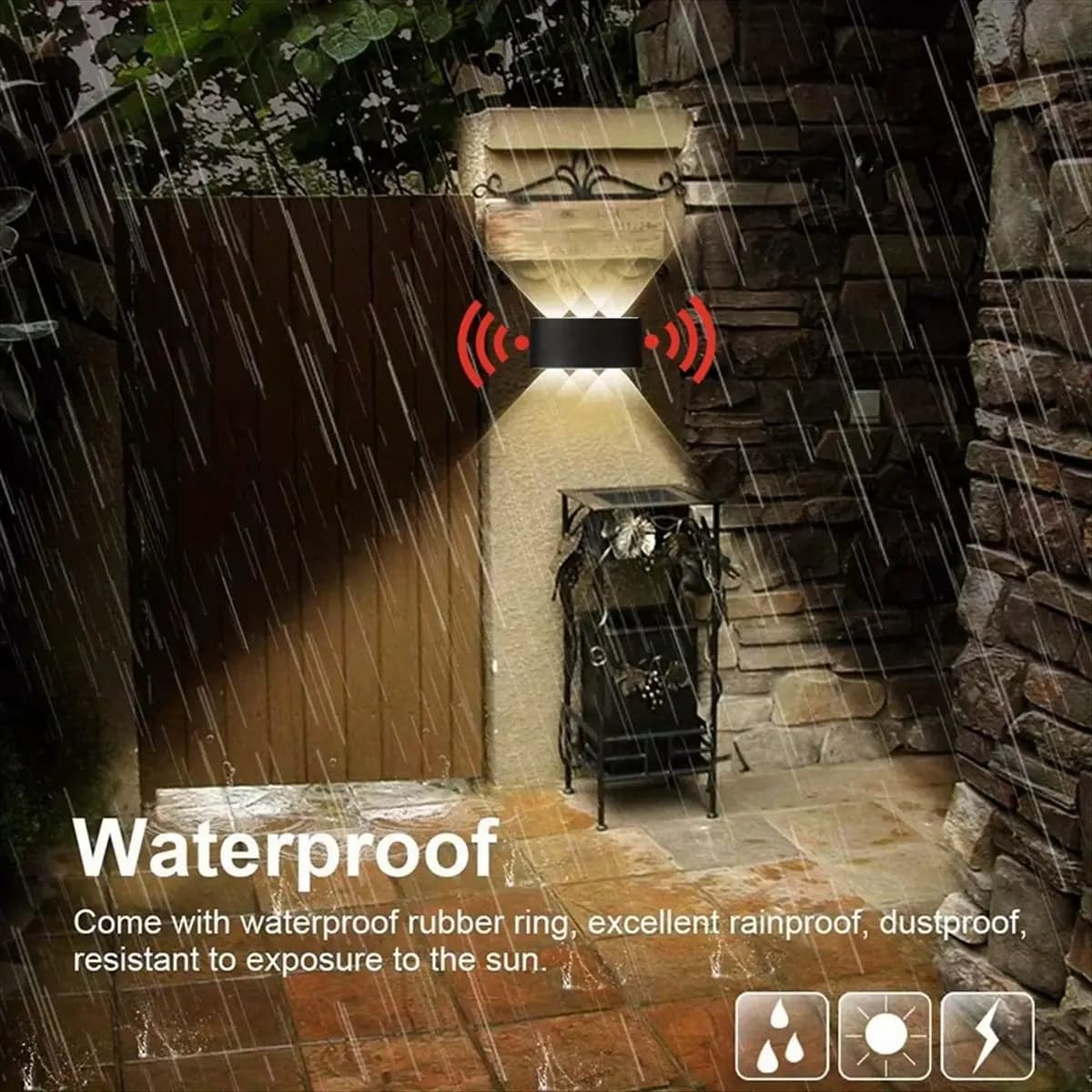 【~ New FDDT】LED Wall Light Motion Sensor AC85-265V 8W Waterproof IP66 Indoor and Outdoor Garden Wall Lights