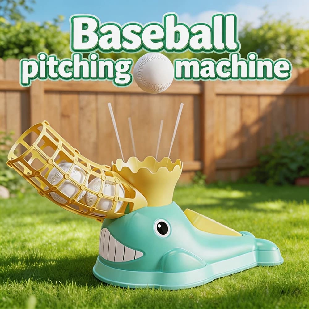 Step On Baseball Launcher Toy Spring Loaded Pitching Machine Hands Free Ball Launch Game Indoor Outdoor Sports Practice Toy