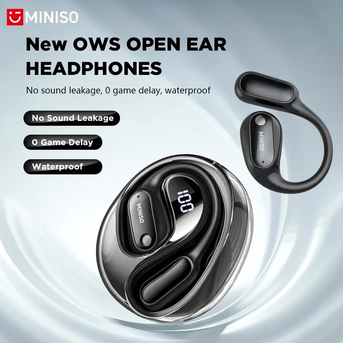 MINISO MS190 Real Time AI Voice Translator Earbuds 135 Languages Wireless Bluetooth Earphones Waterproof Headset For Meeting