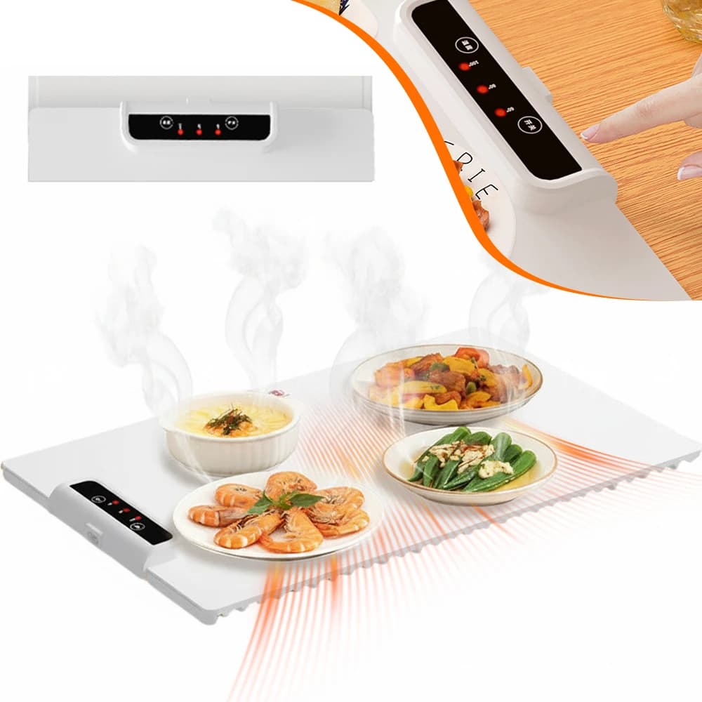 Smart Warming Plate with Adjustable Temperature Folding Warming Placemat Silicone Fast Heating for Home Buffets Restaurants