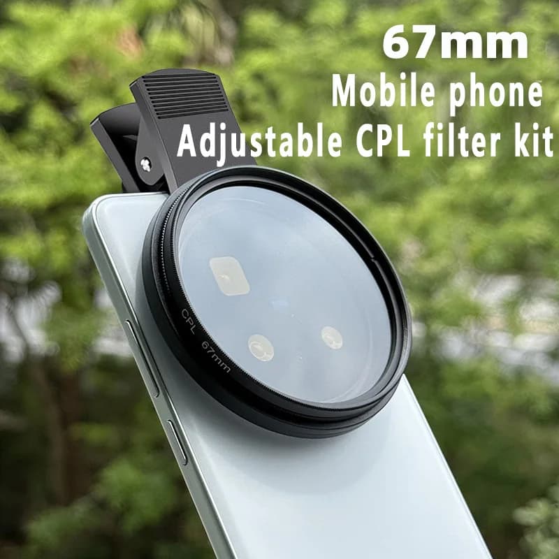 67mm 52mm CPL Filter Set for iPhone HUAWEI Xiaomi Canon Nikon Sony DSLR - Ideal for Fishing Sky Scenery Architecture Photography