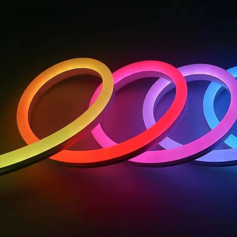 High Brightness RGB LED Neon Strip Light Waterproof Flexible Color Changing for Indoor Home Decor