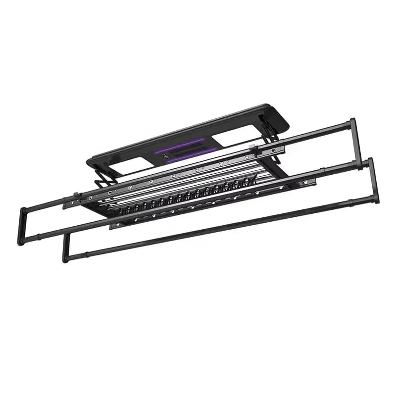 Smart Home Electric Space Saving Aluminum Foldable Dryer Rack Remote Control Multifunctional LED Lighting Sensor for
