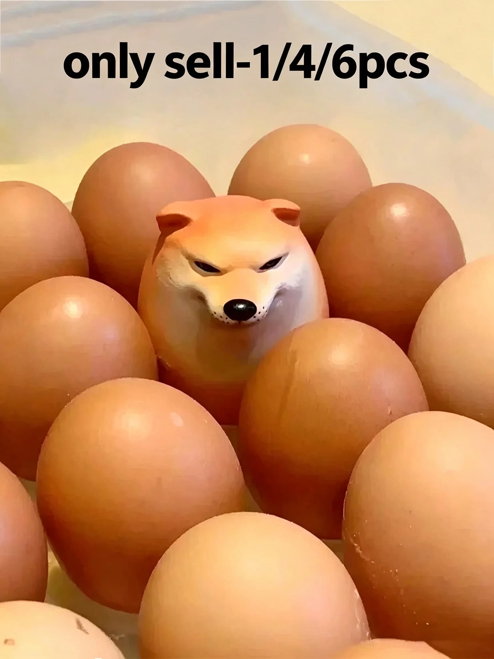1/4/6pcs Creative Realistic Shiba Inu Egg-Shape PVC Desktop Decoration Dog And Egg Alliance Home Office Fun Christmas Baby Party
