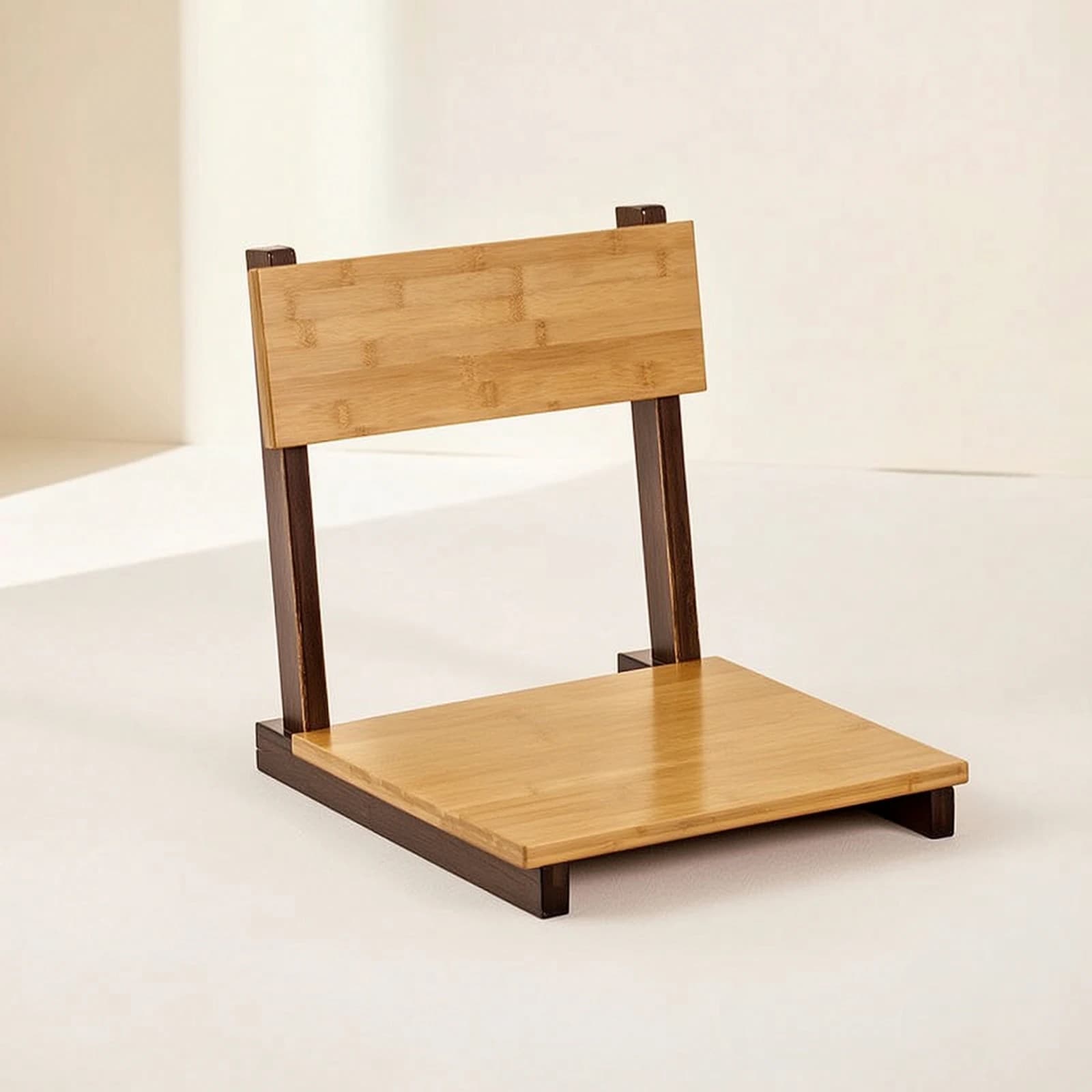 Bamboo Folding Floor Chair with Backrest Japanese-inspired Low-profile Seat for Meditation or Tea Time