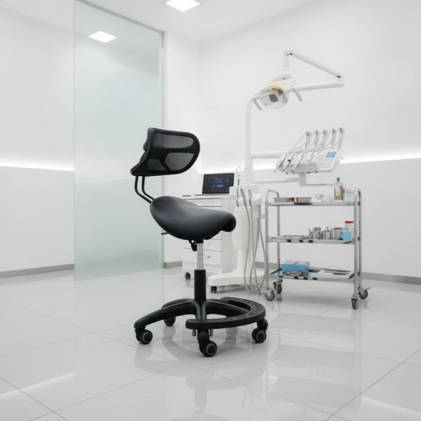 Saddle Stool with Wheels Reclining Saddle Chair Furniture Ergonomic for Stylists, Salon, Medical Office