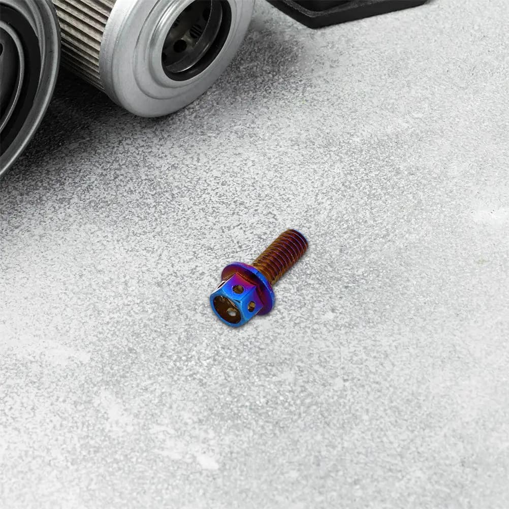 Colorful Iridescent Titanium M6x12mm License Plate Screws for Motorcycle Electric Bike Automotive Exterior Accessories