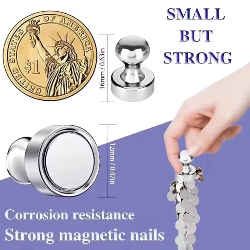 1-10Pcs Metal Magnetic Pins Neodymium Magnetic Thumbtacks for Whiteboard Cone Strong Magnets Fridge Pushpin Home Storage Tools