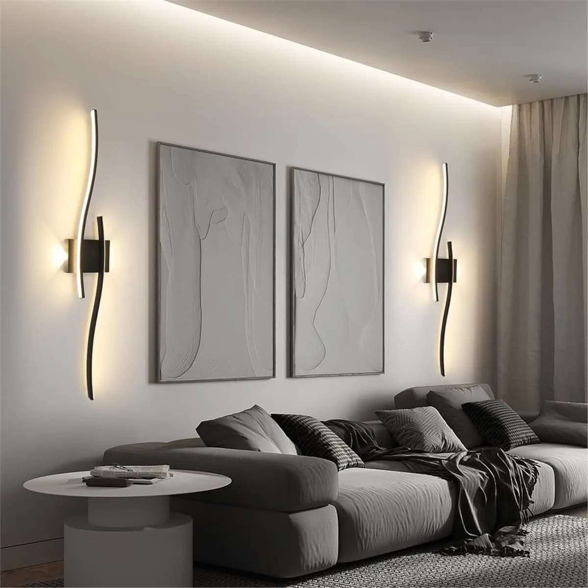 【~ New FDDT】Modern LED Wall Lamp Simple Lines 60cm Available Three Colors Bedroom Bedside TV Wall Corridor Indoor Lighting B