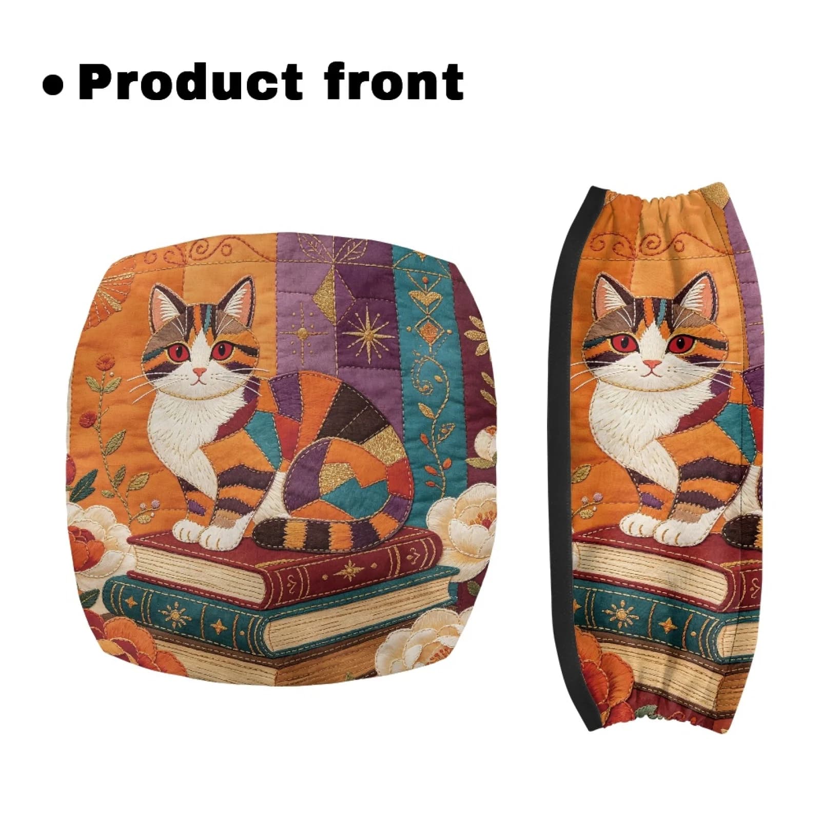 Coloranimal Patchwork Cat Print 2 Pcs Walker Seat Covers Seat & Back Covers for Elder Home