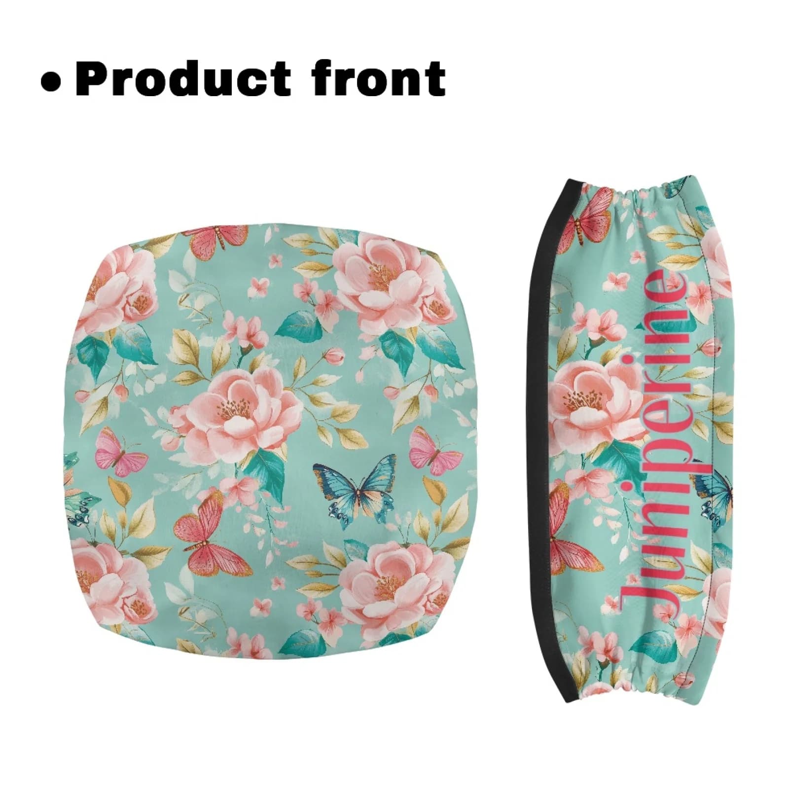 Coloranimal Pink Floral Butterfly 2 Pcs Rollator Seat Cover for Friends Rollator Seat Back Cover New Trend