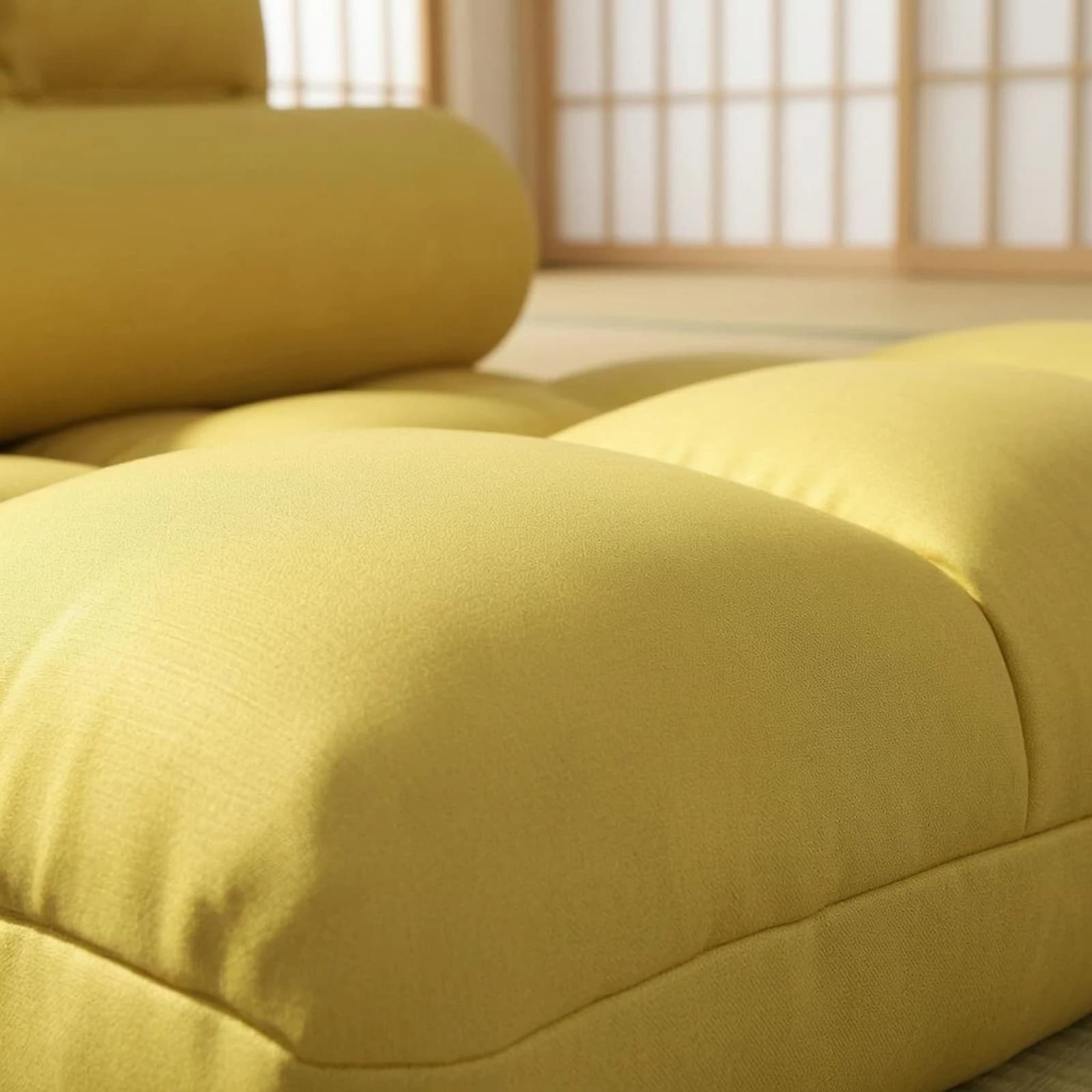 Padded Floor Lounge Chair Lumbar Pillow Adjustable Floor Chair Home Furniture High Backrest Quilted