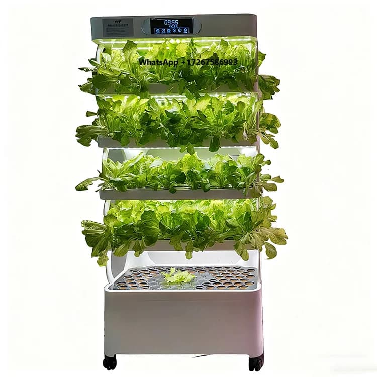 Smart Vertical Hydroponic Tower System - Automated Indoor Vegetable Growing Machine with LED Grow Lights for Home Garden