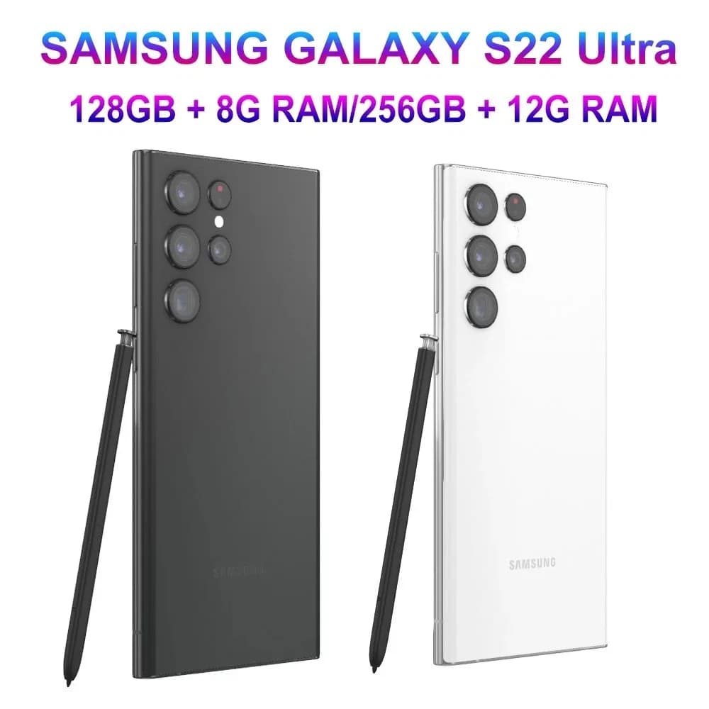 Refurbished Samsung Galaxy S22 Ultra 5G G998U Unlocked Mobile Phone 6.8" 120Hz AMOLED 108MP High Definition Android Smart Phone
