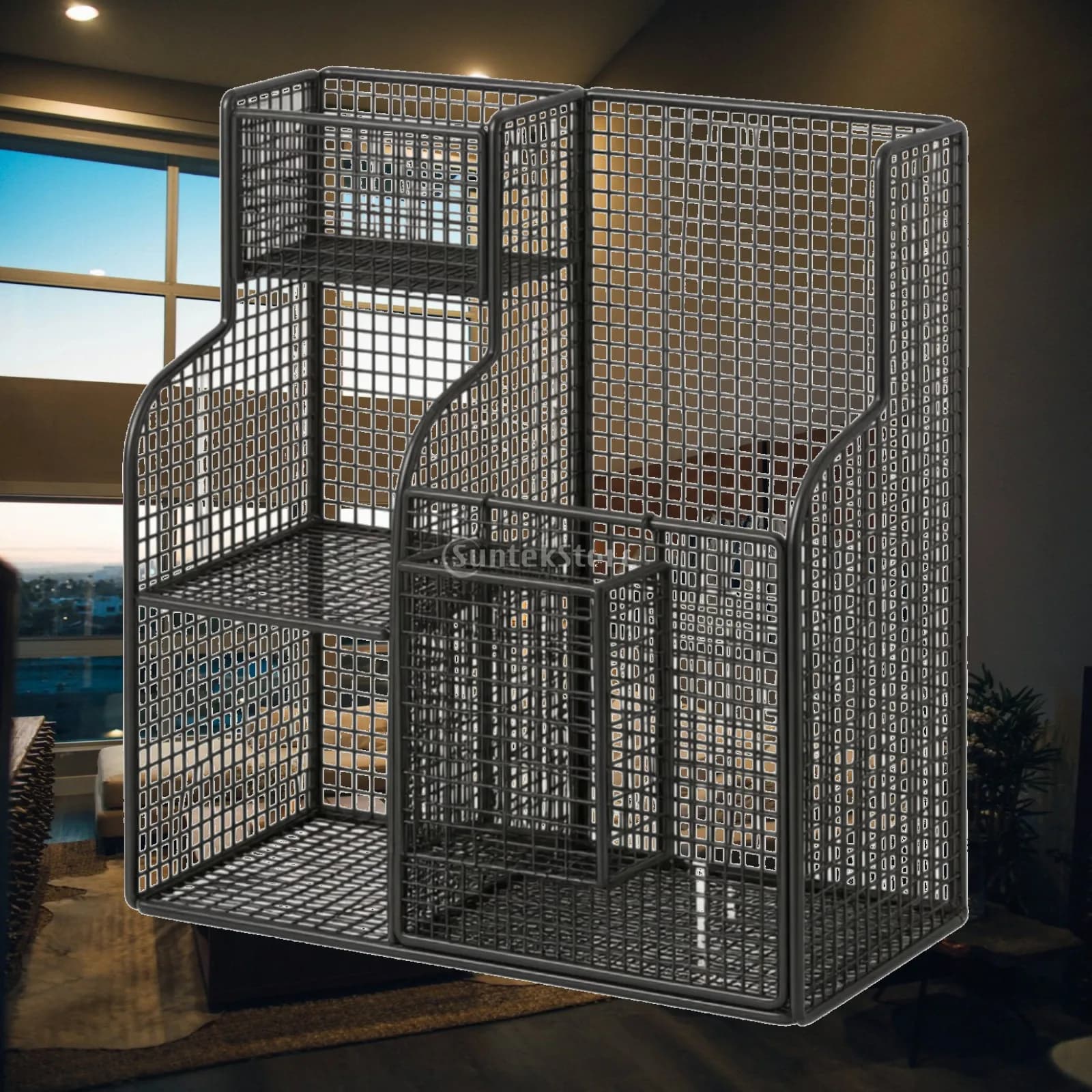 Mobile Fitness Gear Storage Rack Portable Rolling Sports Equipment Rack with Hanging Basket Wheeled Sporting Goods Organizer
