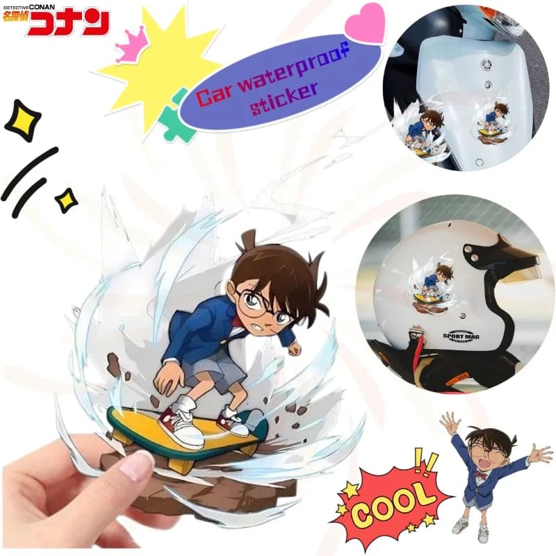 Detective Conan Cartoon Skateboard Stickers, Waterproof Decals for Car Motorcycle Electric Vehicle Case Luggage Decoration