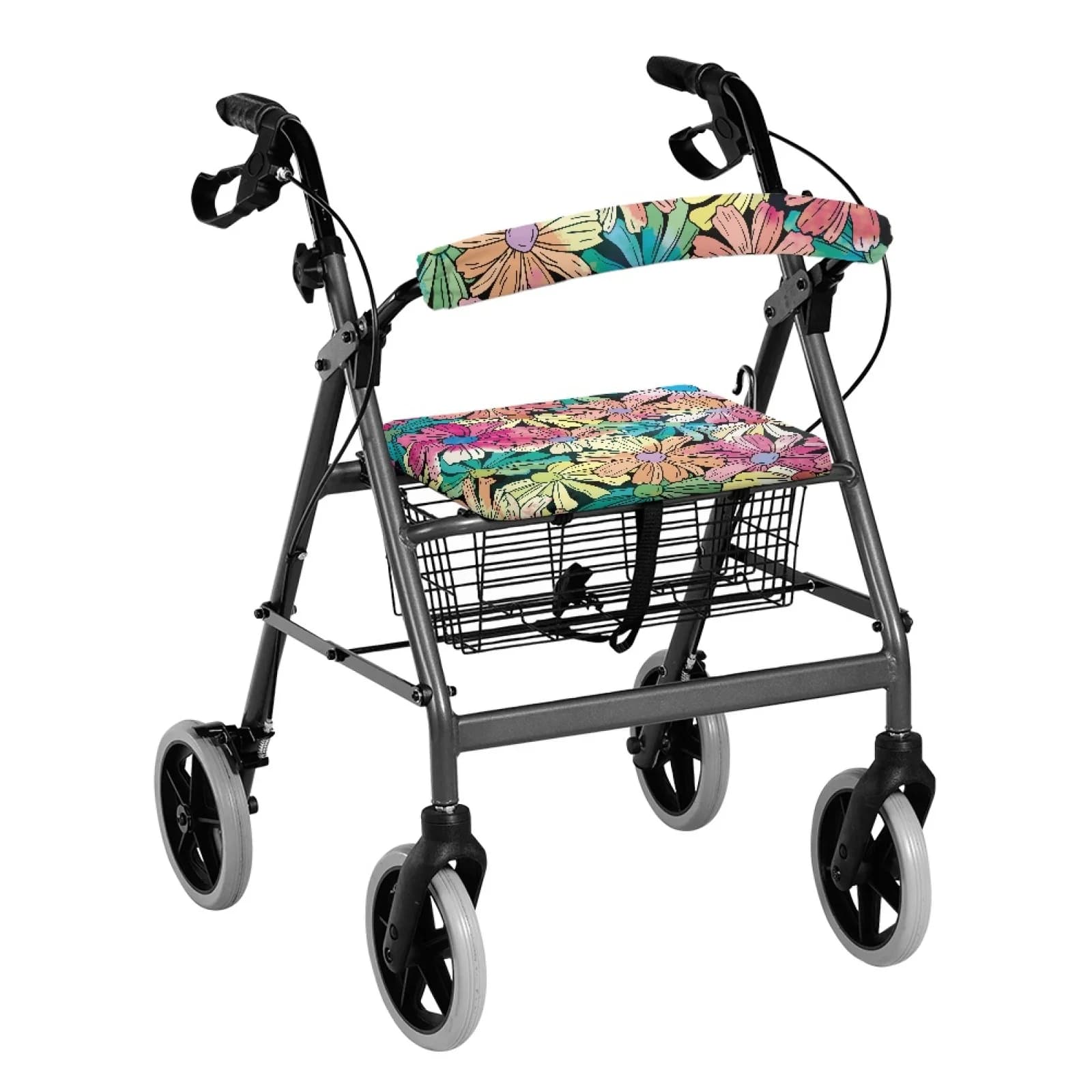Coloranimal Watercolour Daisies 2 Pcs Rollator Seat Cover Polyester Walker Cover for Ladies