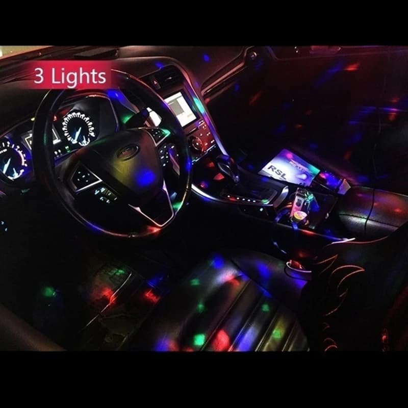 【~ New FDDT】Multi-Color USB LED Car Interior Lighting Lamp Atmosphere Light Neon Lamps Sound Sensor DJ Light