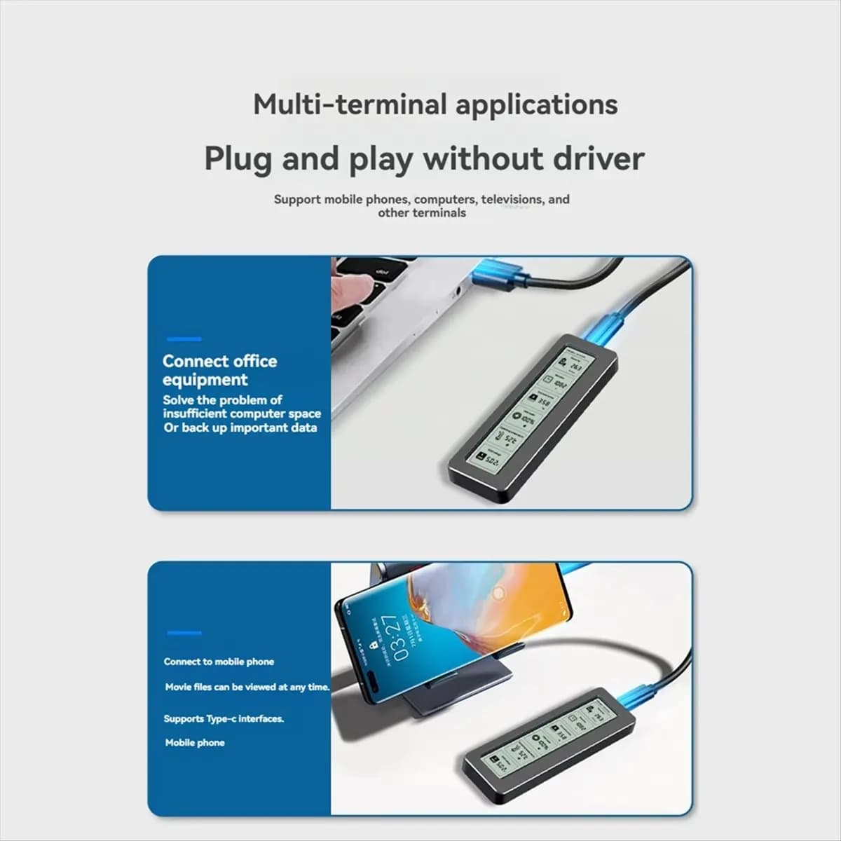 (A65I) M2 NVMe Enclosure USB 3.2 Gen2 10Gbps PCIe SSD Box M.2 NVMe SSD Case Intelligent Digital Health Monitoring M.2 SSD Case