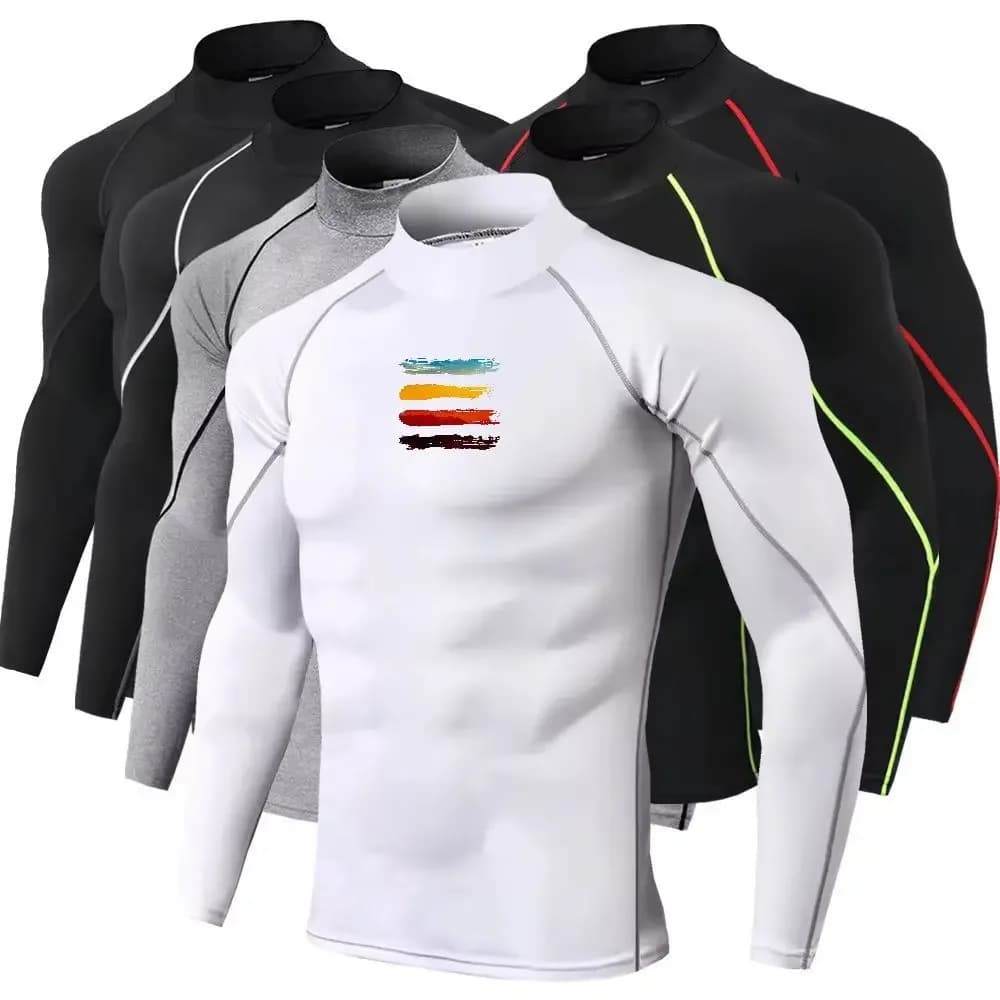 Men Sport T-shirt Quick Dry Bodybuilding Running Shirt Long Sleeve Compression Top Gym T Shirt Men Fitness Tight Men Underwear
