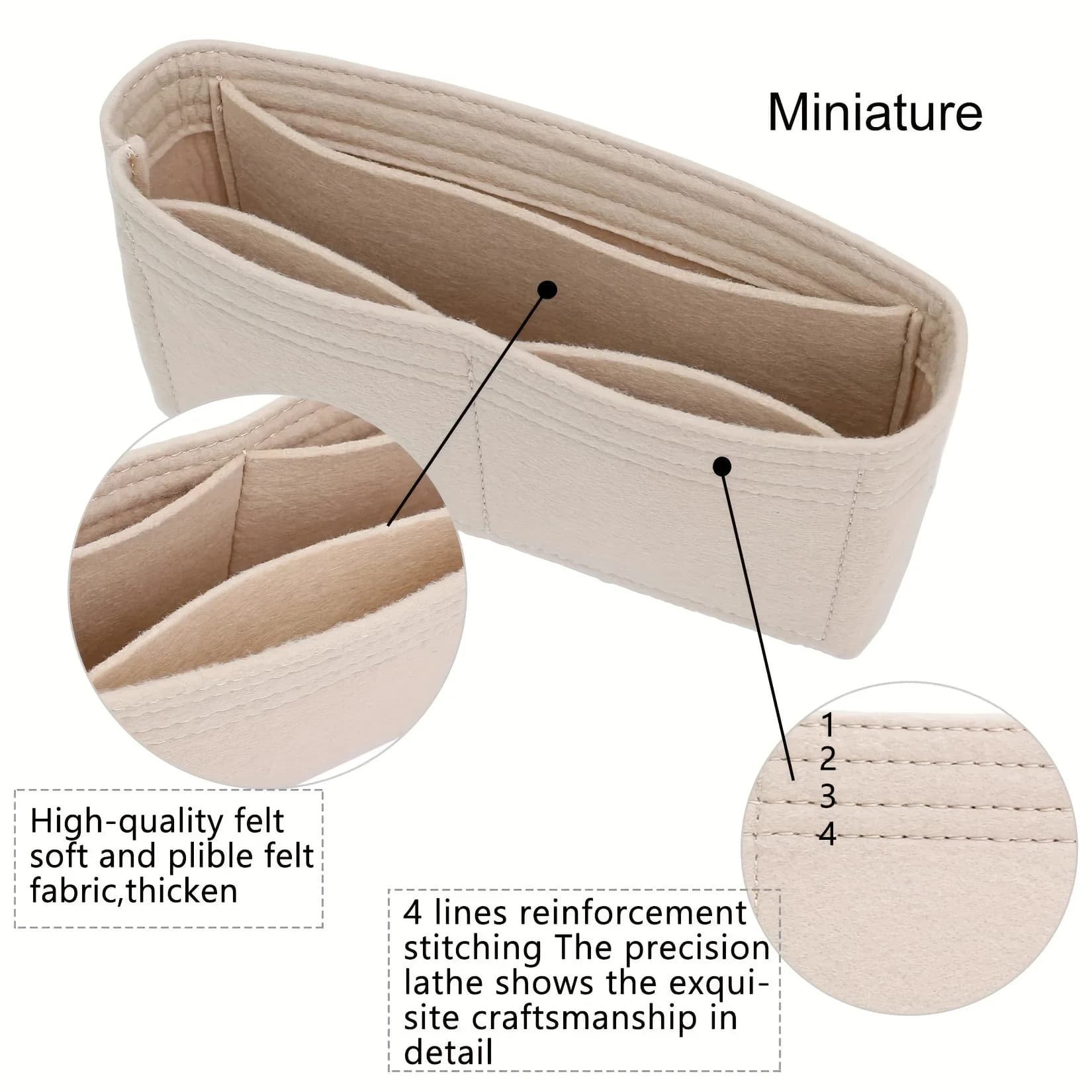 [GG Wallet Bag] GG Marmont Matelasse Wallet Storage Bag, Beige, Suitable for Mini Shoulder Bag