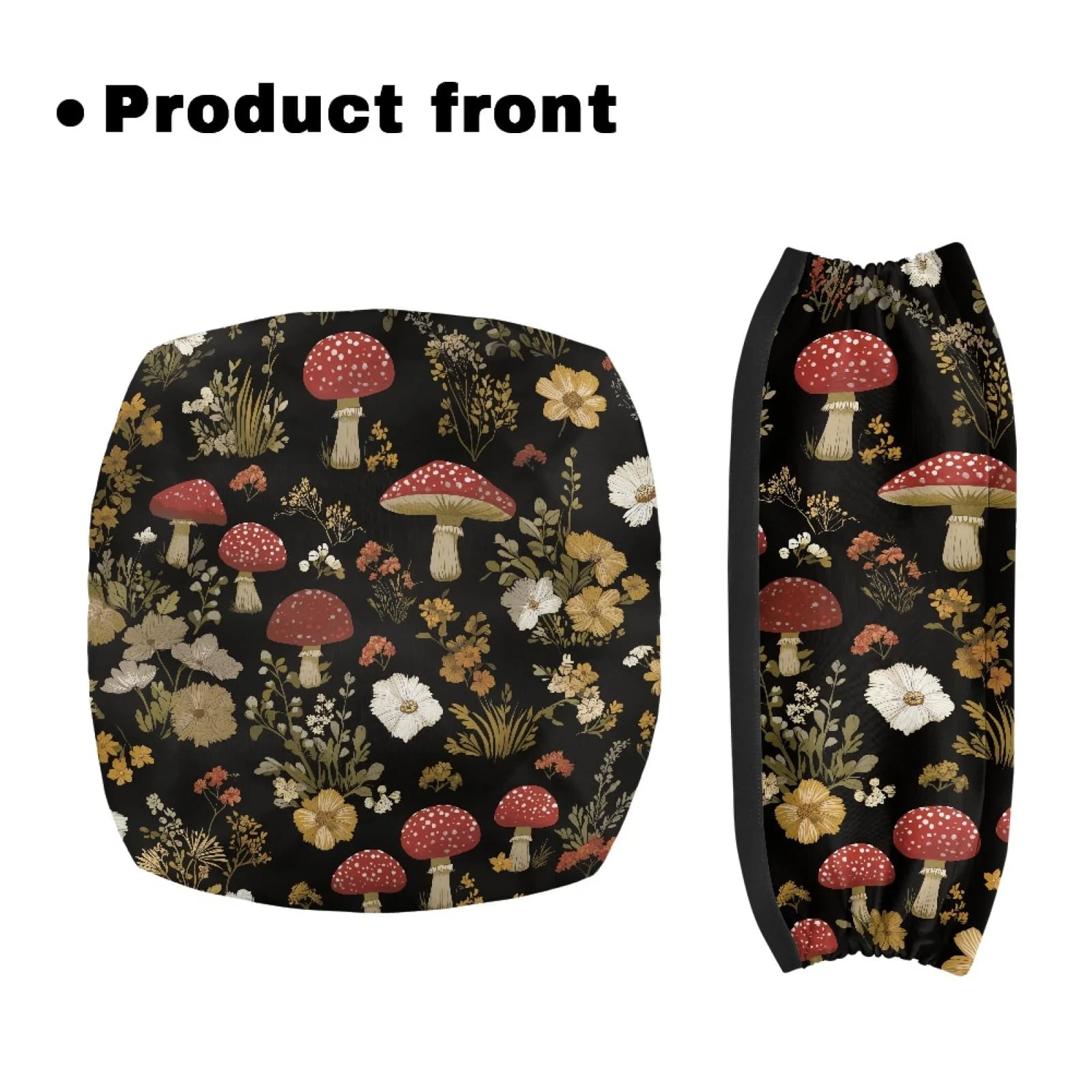 Coloranimal Durable Dust Protection 2 Pcs Rollator Seat Back Cover for Senior for Outdoors Mushroom Floral