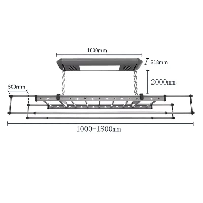 Smart Home 1m Electric Foldable Drying Rack Heat-Heated Balcony Airer Small Size for Bathroom Balcony Use for Drying Pants