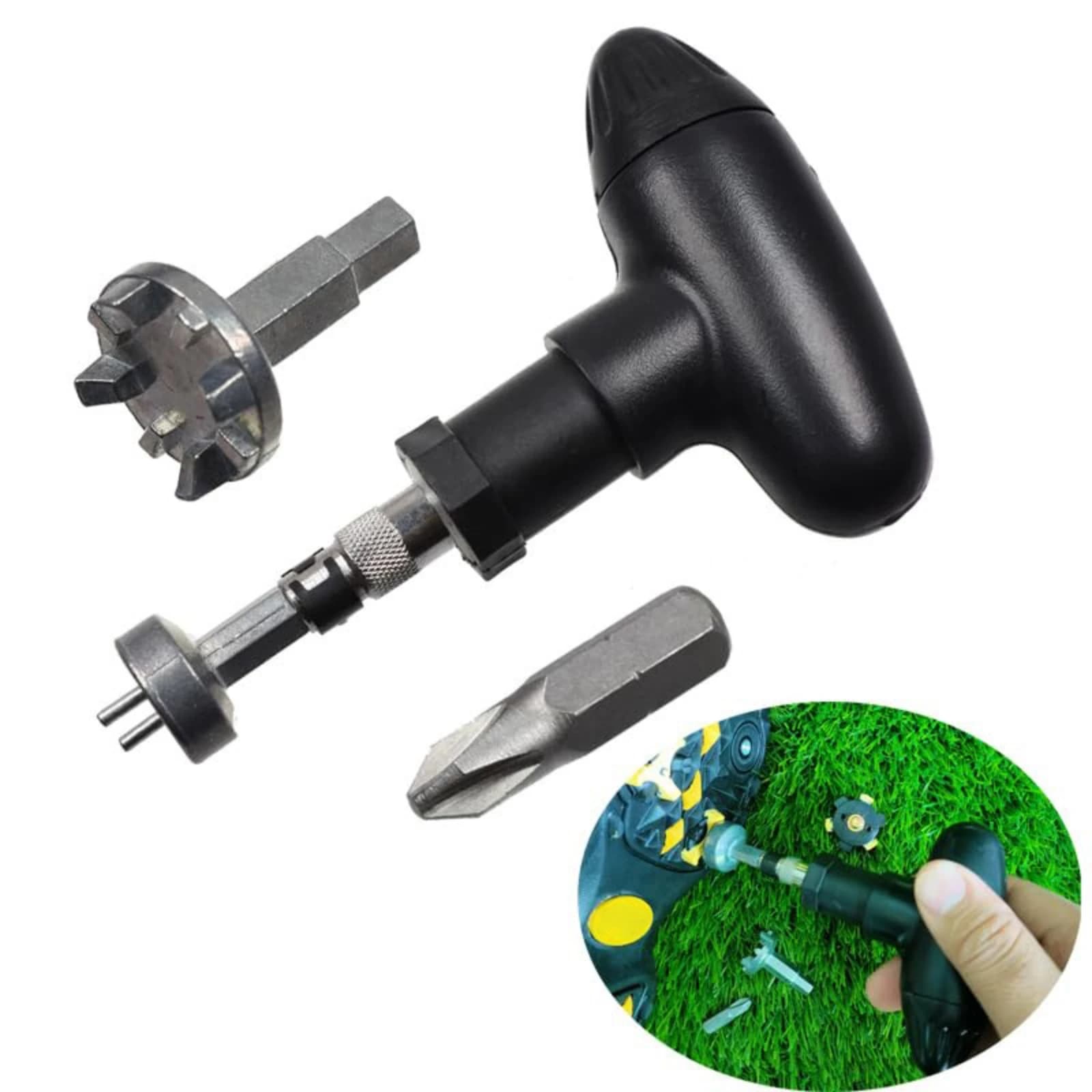 Golf Spike Removal Tool Multi-Bit Golf Spike Remover Wrench Versatile Pocket-Friendly for Golfers