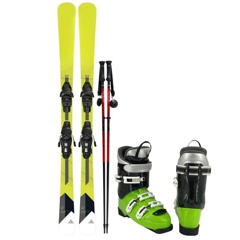 Manufacturer Supply Custom Design Fiberglass Ski Bindings Boots Set for Winter Sports Snowboarding and Skiing