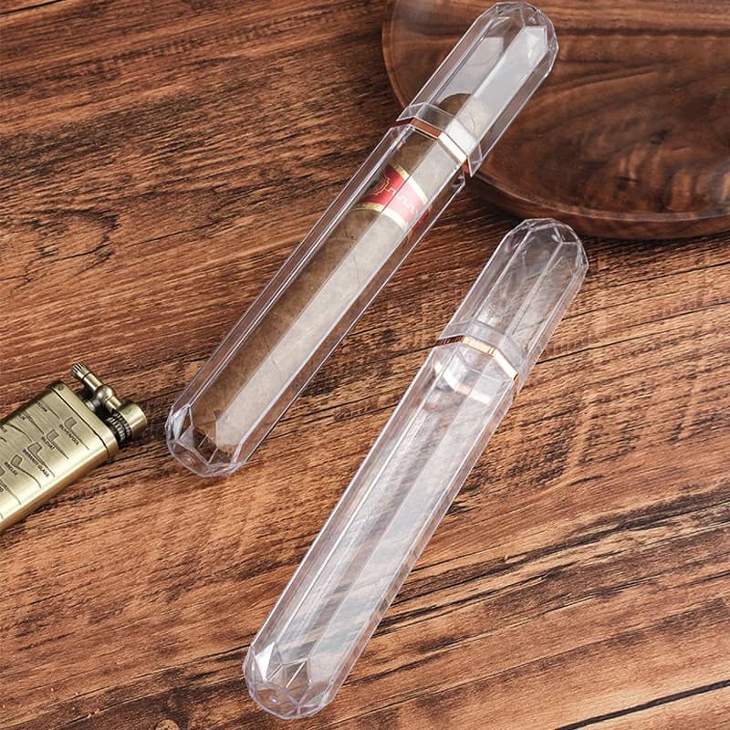Acrylic Travel Cigar Tube Fashion Humidor Holder Cigar Case Portable Storage Clear Storage Box Cigar Accessories