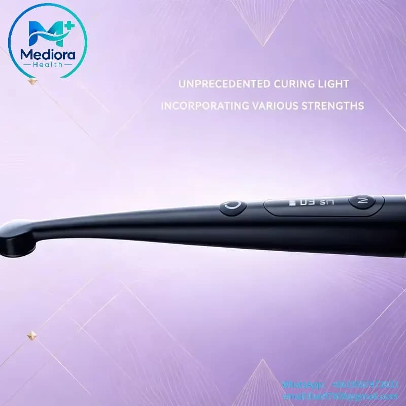 1 Sec LED Curing Light 3000mW/cm² Turbo Mode 7 Functions 360° Head Cordless Rechargeable Lamp