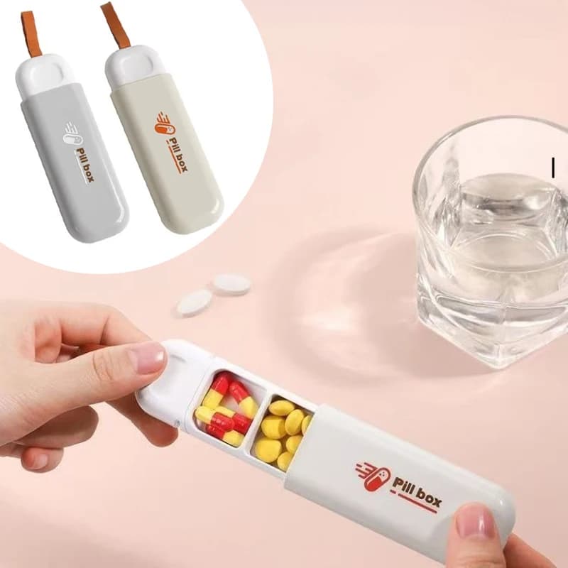 Portable Colorful 3 Spaces Medicine Case Health Care Container Case Pill Box Splitters Travel Pill Box Tiny Box Easy to Carry