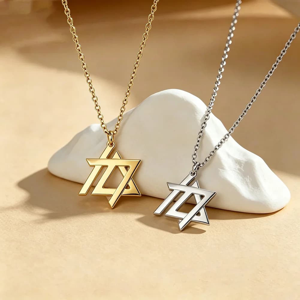  October 7th Chai Magen David Pendant Necklace for Women Men Star of David Jewish Star Necklace Judaica Remembrance Jewelry
