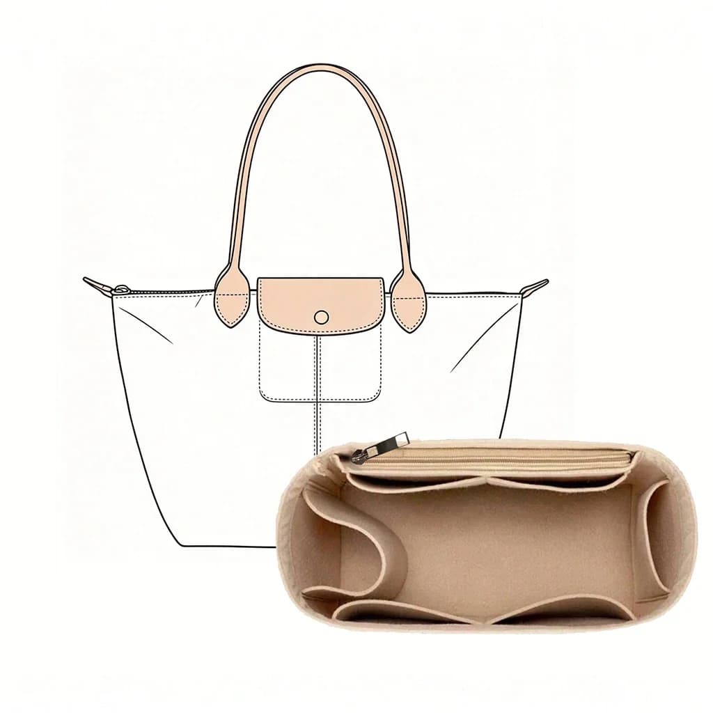 Bag Organizer Felt Purse Insert Women’s Makeup Storage Tote Divider Cosmetic Shaper