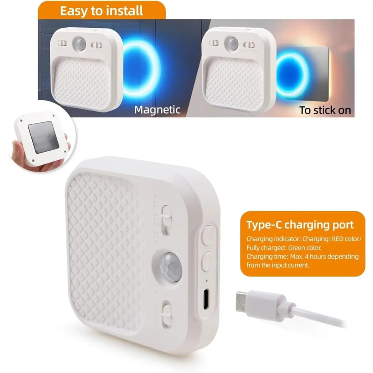 【~ New FDDT】Led Night Light with Motion Detector 2 Pack, Cabinet Light Dimmable with Timer Function, Staircase Lighting RGBW
