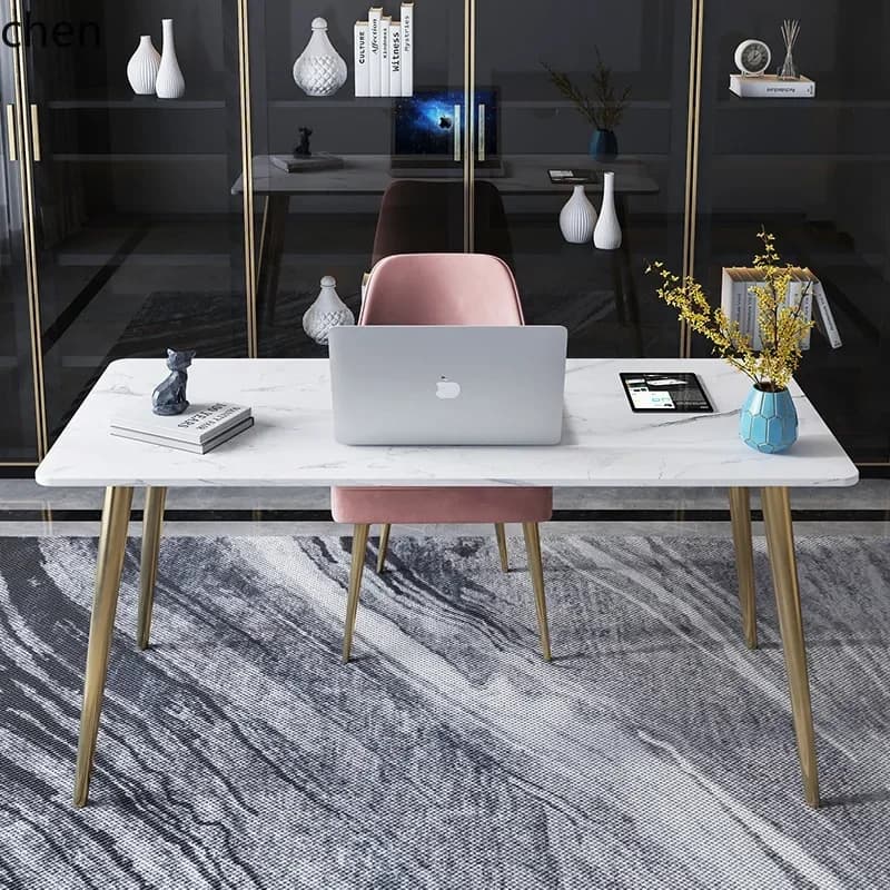 TQH7.2 Simple Marble OfficeRock Slab Desk Modern Computer Desk Italian Style Office Desk Writing