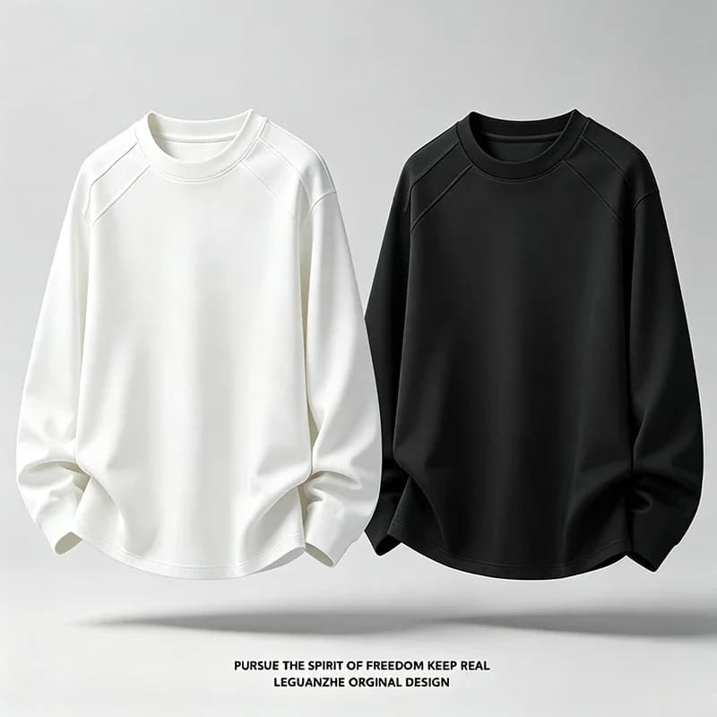 Men Crew Neck Raglan Sleeve Long Sleeve T Shirt Loose Fit Solid Color Soft Fabric Casual Basic Daily Tops