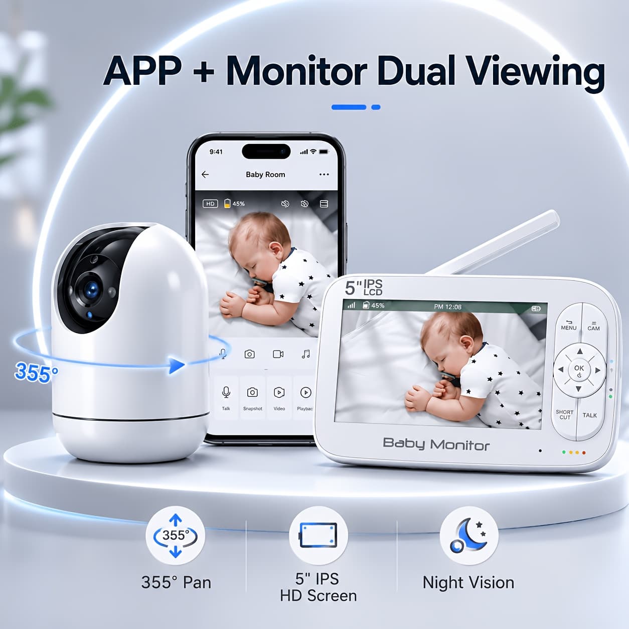 5-Inch 1080p Camera Monitor Listing with 5000mAh Battery